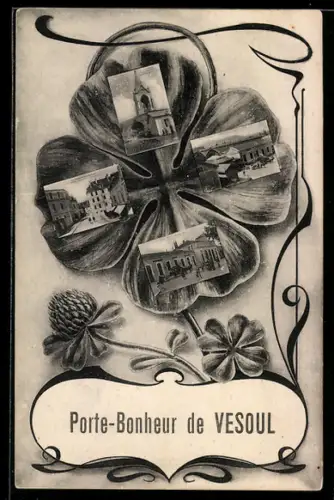 AK Vesoul, Verschiedene Ortsansichten in Kleeblättern