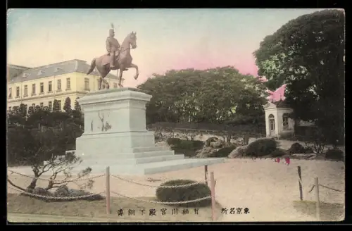 AK Tokyo, Standbild des Fürsten Arisugawa