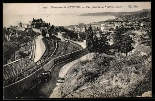 AK Menton, Vue prise de la Nouvelle Route