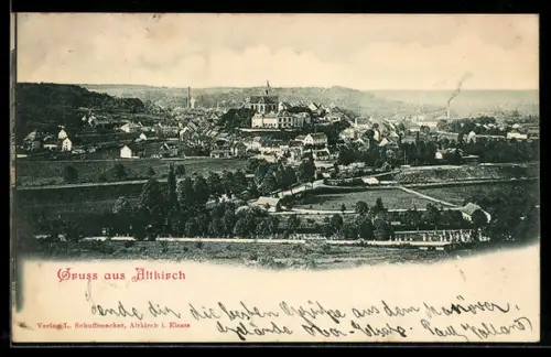AK Altkirch, Panorama des Ortes