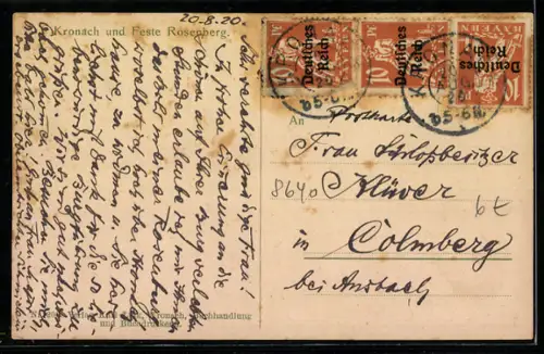 AK Kronach, Feste Rosenberg, Stadtansicht