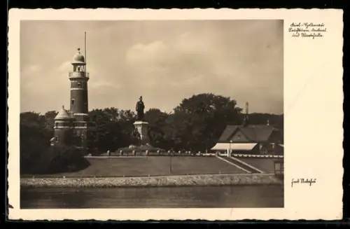 AK Kiel-Holtenau, Leuchtturm, Denkmal und Markthalle