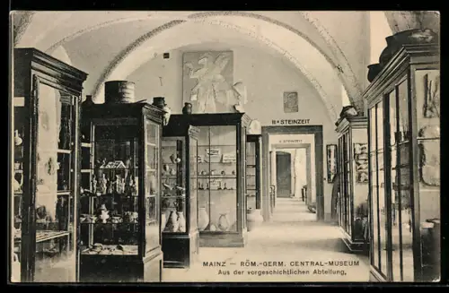 AK Mainz, Röm.-Germ. Central-Museum, vorgeschichtliche Abteilung