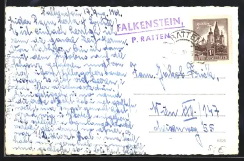 AK Landpoststempel Falkenstein /Ratten