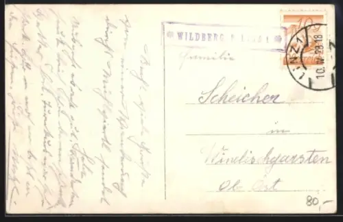 AK Landpoststempel Wildberg /Linz