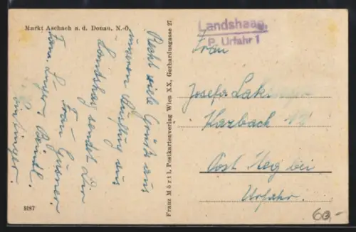 AK Landpoststempel Landshaag /Urfahr