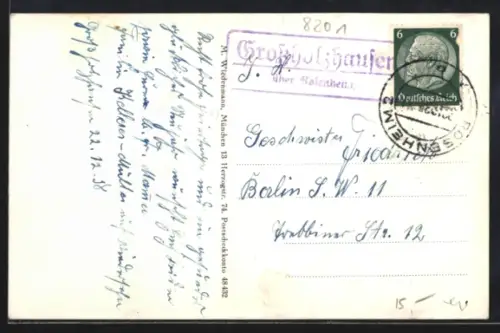 AK Landpoststempel Grossholzhausen über Rosenheim
