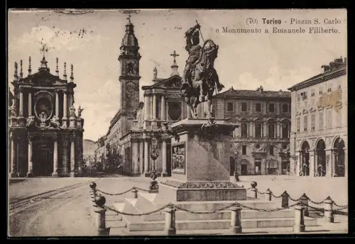 AK Torino, Piazza S. Carlo e Monumento a Emanuele Filiberto