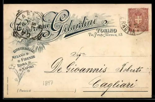 AK Torino, Cartolina commerciale Giovanni Gilardini