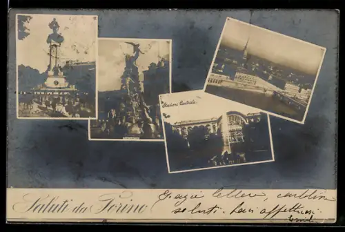 AK Torino, Collage di monumenti e panorami della città