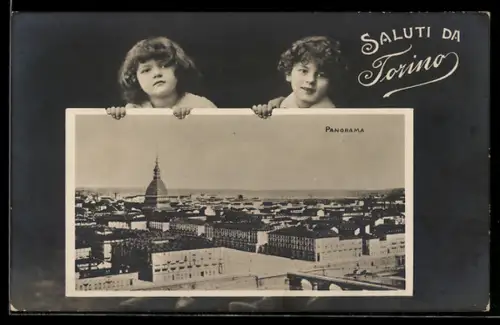 AK Torino, Panorama con bambini e vista della città