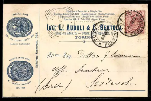 AK Torino, Cartolina commerciale Ing. L. Audoli & C. Bertola
