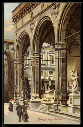 Künstler-AK Firenze, Loggia dei Lanzi