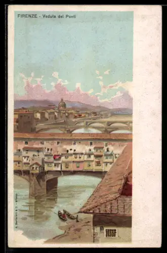 Künstler-AK Firenze, Veduta dei ponti