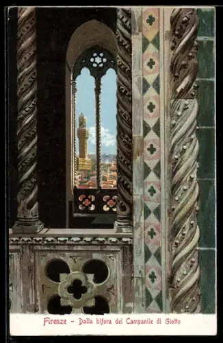 Künstler-AK Firenze, Dalla bifora del Campanile di Giotto