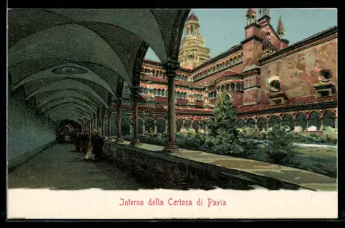 Künstler-AK Pavia, Interno della Certosa di Pavia