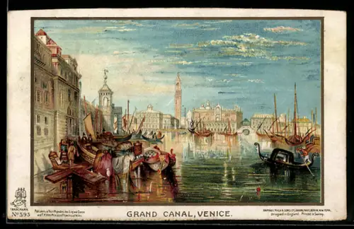 Künstler-AK Venezia, Veduta del Canal Grande con gondole e palazzi storici
