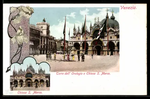 AK Venezia, Torre dell`Orologio e Chiesa S. Marco, Jugendstil