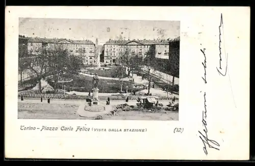 AK Torino, Piazza Carlo Felice, vista dalla stazione