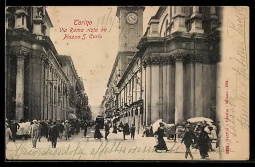 AK Torino, Via Roma vista da Piazza S. Carlo