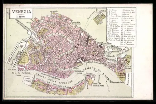 AK Venezia, Mappa dettagliata della città del Canale di San Marco