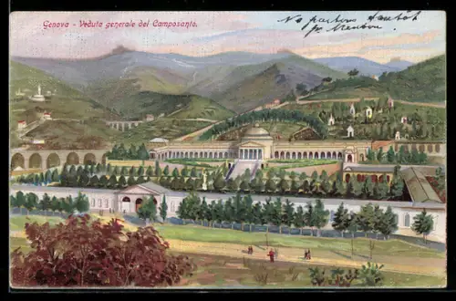 Künstler-AK Genova, Veduta generale del Camposanto