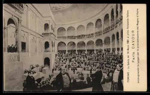 AK Torino, La seduta del 14 Marzo 1861 al primo Parlamento Italiano