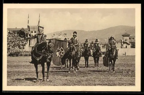 AK Torino, Carosello Storico 1928 con cavalleria in abiti storici