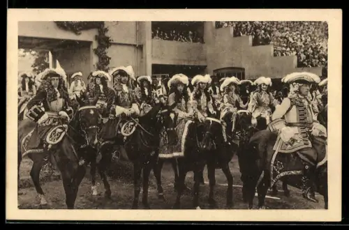 AK Torino, Carosello Storico 1928, Amazzoni e Cavalieri del Seguito di Re Vittorio Amedeo II Quadriglia, Bonne Nouvelle