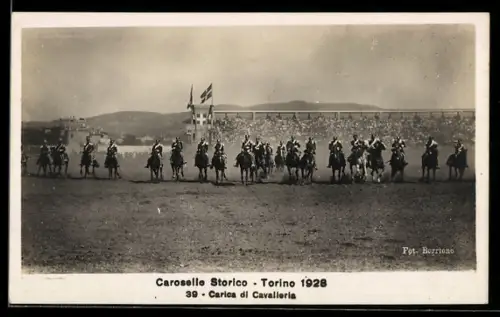AK Torino, Carosello Storico 1928, Carica di Cavalleria
