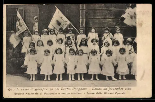AK Torino, Ricordo Festa di Beneficenza nel Teatro Carignano, Novembre 1906