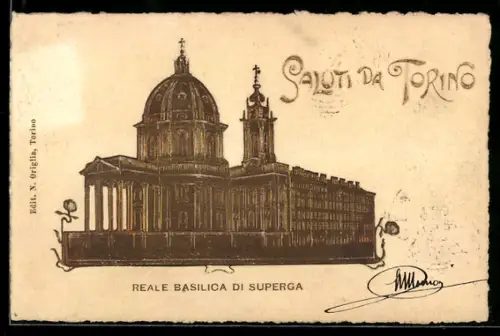 Präge-AK Torino, Reale Basilica di Superga