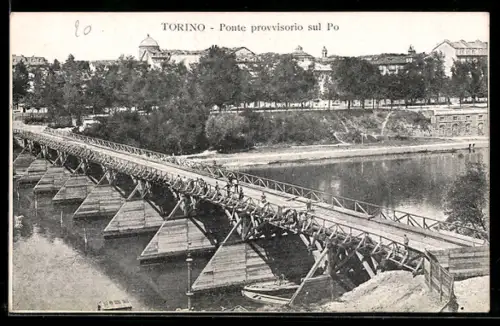 AK Torino, Ponte provvisorio sul Po