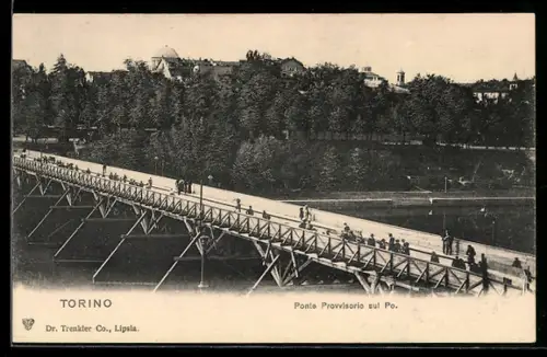 AK Torino, Ponte Provvisorio sul Po