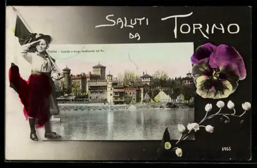 AK Torino, Castello e borgo medievale sul Po