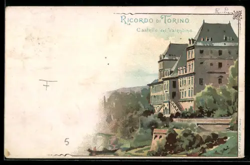AK Torino, Castello del Valentino in un paesaggio pittoresco