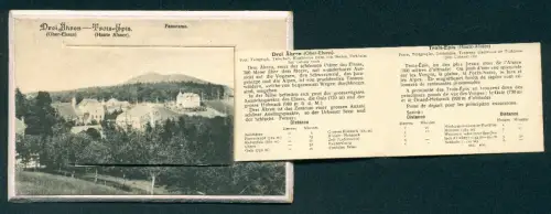 Leporello-AK Trois-Epis, Turkheim, Ancienne Porte, Tramway électrique, Église avec timetière