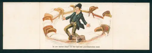 Mechanische-AK Mann trinkt mit einer Gruppe, Alles dreht sich um ihn herum