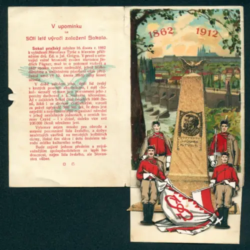 Mechanische-AK Sokol, Turnfest, Denkmal 1912, Turner