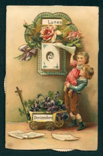 Mechanische-AK Kinder an einem mechanischen Kalender