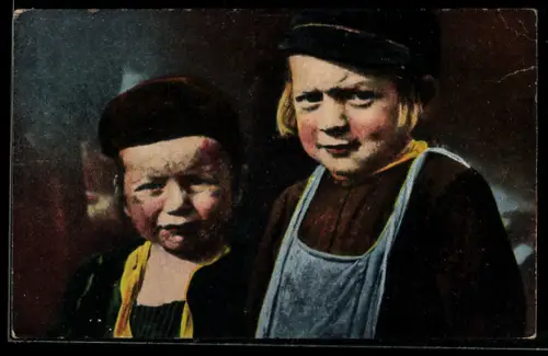 AK Zwei jüdische Kinder aus Russland