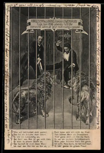 AK Carlesepp als Daniel II. in der Löwengrube 1896