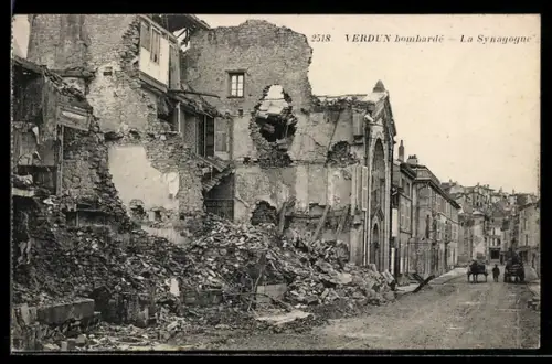 AK Verdun, La Synagogue bombarde