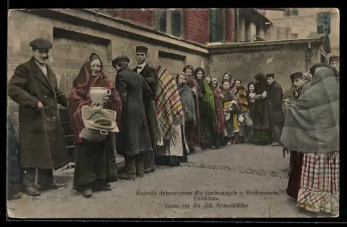 AK Synagoge, Szene vor der jüdischen Armenküche