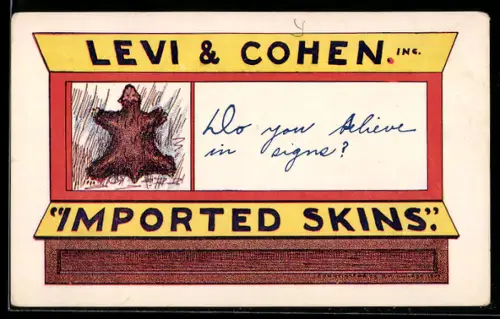 AK Levi & Cohen Inc. Imported Skins, Bärenpelz im Schaufenster