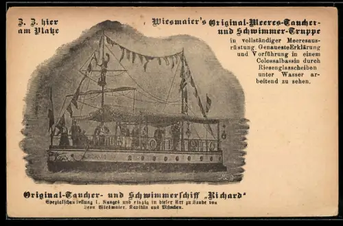 AK Wiesmaier`s Original-Meeres-Taucher- und Schwimmer-Gruppe, Schiff Richard