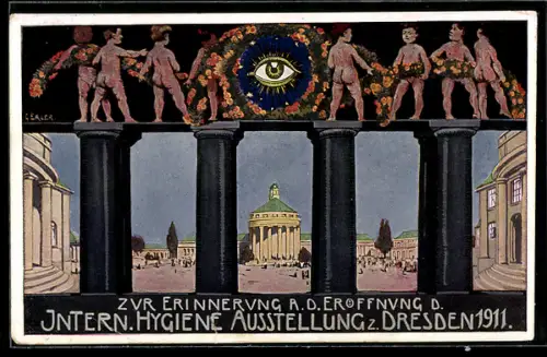 AK Ganzsache PP27 C121 /023: Dresden, Intern. Hygiene Ausstellung 1911, Festplatz