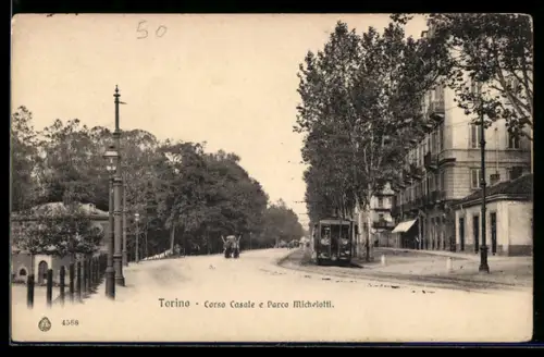 AK Torino, Corso Casale e Parco Michelotti, Strassenbahn