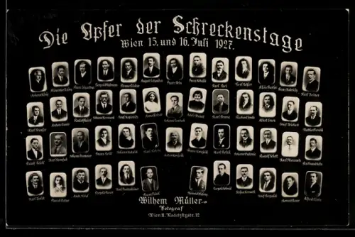 AK Wien, Die Opfer der Schreckenstage vom 15. u. 16. Juli 1927