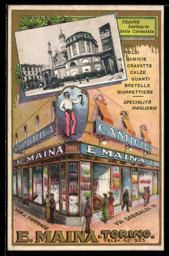 Lithographie Torino, Fabrica E. Maina, Via S. Tommaso, Via Garibaldi 11